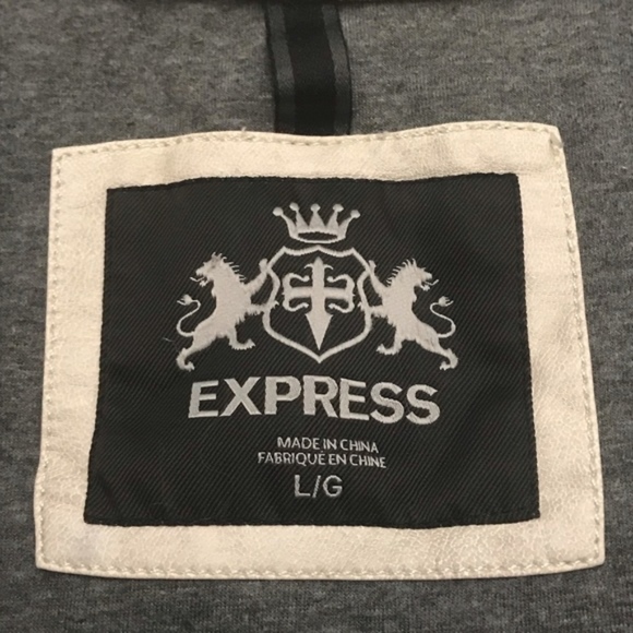 Express hoodie motor vegan leather biker jacket - Picture 2 of 8